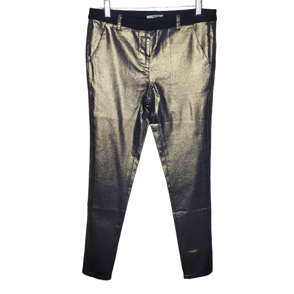 NWT LAmade Metallic Skinny Pants womens sz sm Gold Stretch Party Night Out shiny